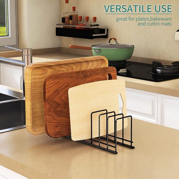 Pot Lid Organizer, 2 Pack Kitchen Plate USU201, Black - Picture 4 of 4